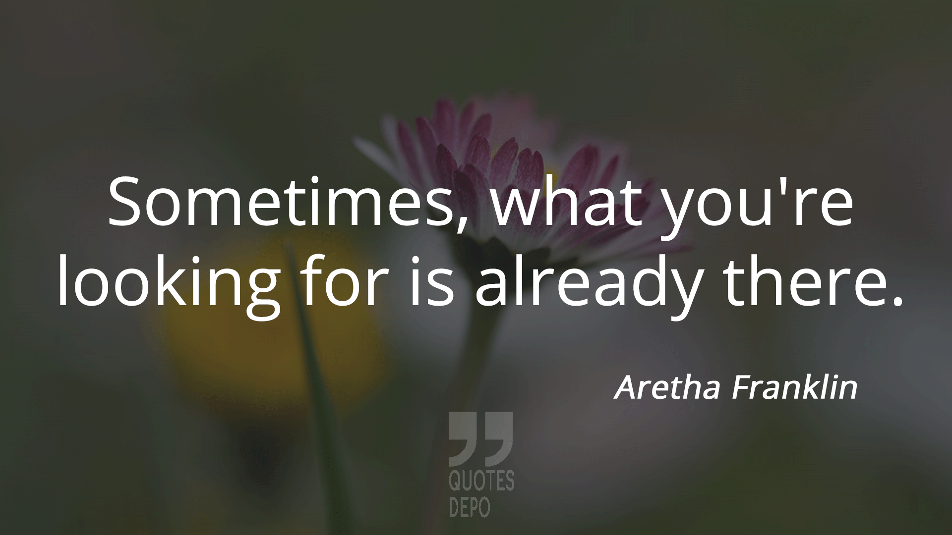 sometimes what you're looking for is already there - aretha franklin quotes